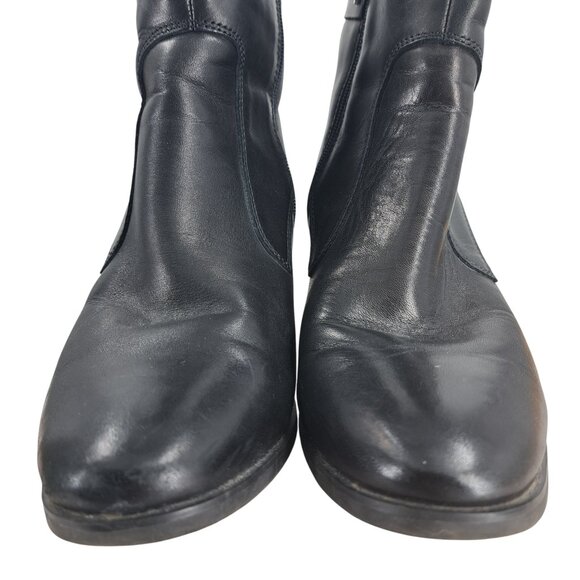 Aetrex Rubi Black Leather Comfort Ankle Boots Size 40 US 9-9.5 Classic Heel - Picture 2 of 13